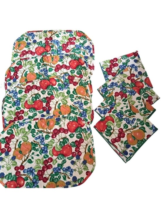 kay dee designs Other - VTG KAY DEE RHAPSODY quilted fruit orchard placements napkins farmhouse USA